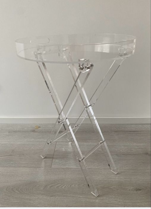 Stolik kawowy akrylowy transparentny taca przezroczysty vevor
