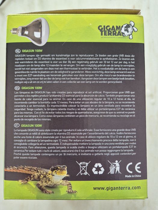 Lampada UVB GigaSun 100w - Nova