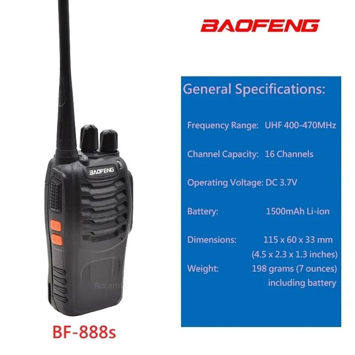 Радіостанції 2 шт. BF888s Baofeng Walkie Talkie далекого радіусу дії