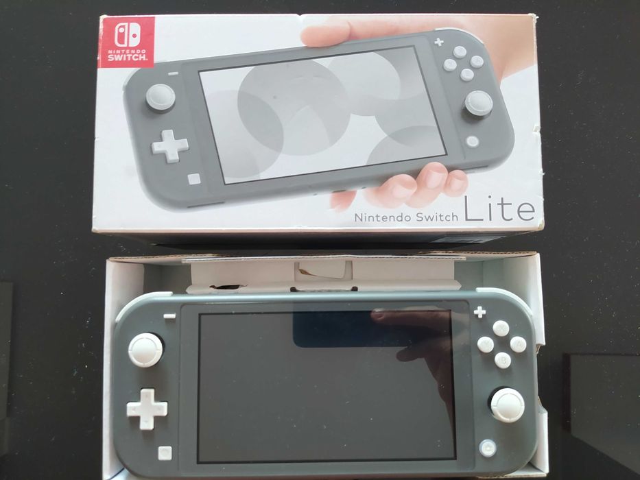 Nintendo Switch lite grafitowy komplet ładowarka pudełko