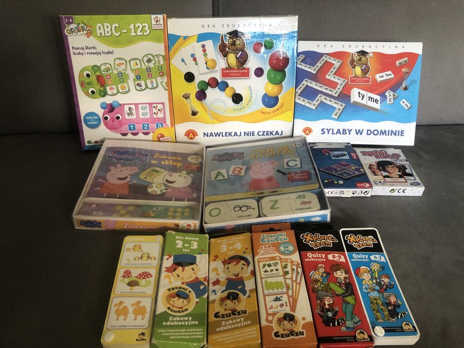 Zagadki czuczu, peppa, sylaby, literki, gry