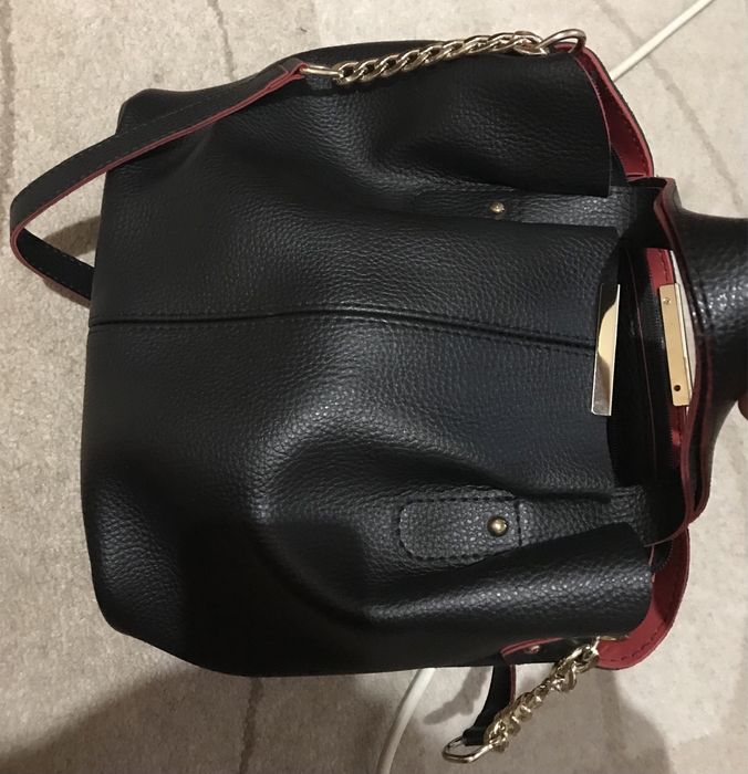 Чорна шкірзам сумка