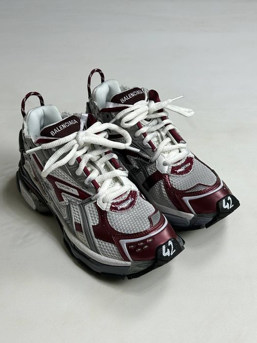 BALENCIAGA Runner кроссовки бордовые кеди кеды кросівки сірі 42 41 40