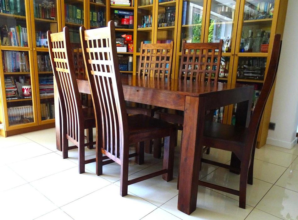 Piękny, orientalny komplet do jadani: stół 160x90 + 6 krzeseł