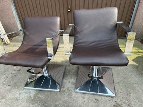 Fotele fryzjerskie braz 2 sztuki