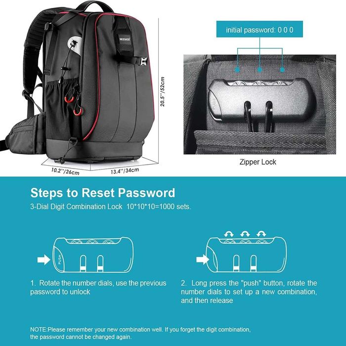 Mochila Profissional Neewer Pro (Grande Capacidade / Antirroubo) – Como Nova