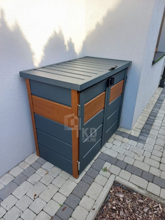 Zabudowa Koszy Na Śmieci Wiata Obudowa 120X65X110 Cm 2X120L Tkd332