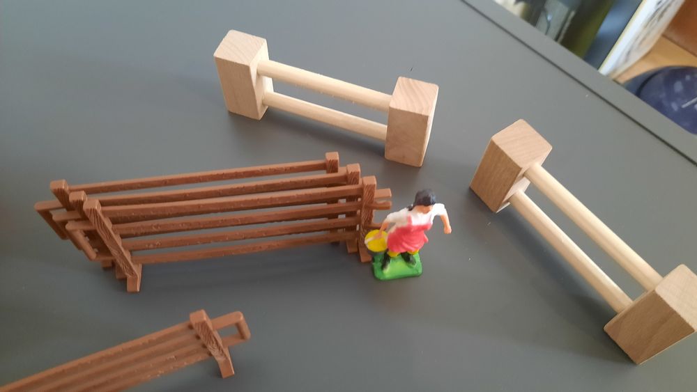 Stajnia z konikami, zagroda z domkami