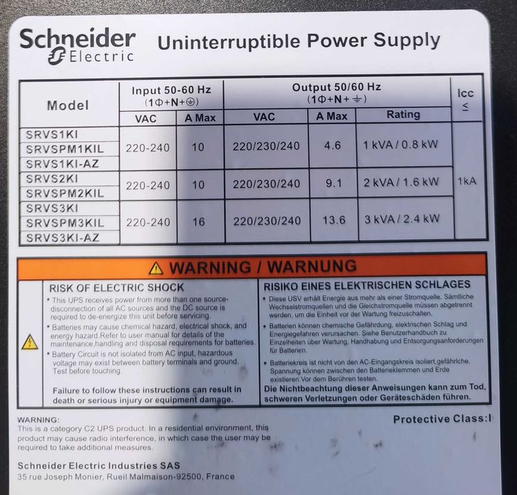 UPS Schneider Easy srvs3ki