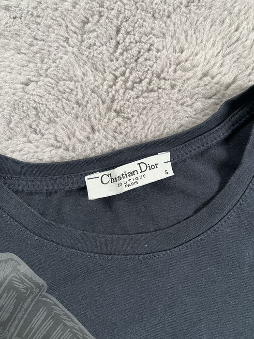 Dior t-shirt saddle bag nadruk czarny męski bawełna oryginalny stylowy