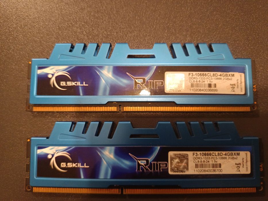 Placas memória 2x4gb DDR3