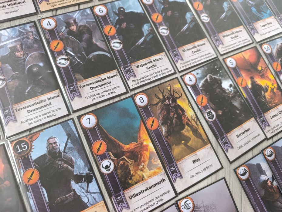 SKELLIGE karty do gry w gwinta WIEDŹMIN gwint