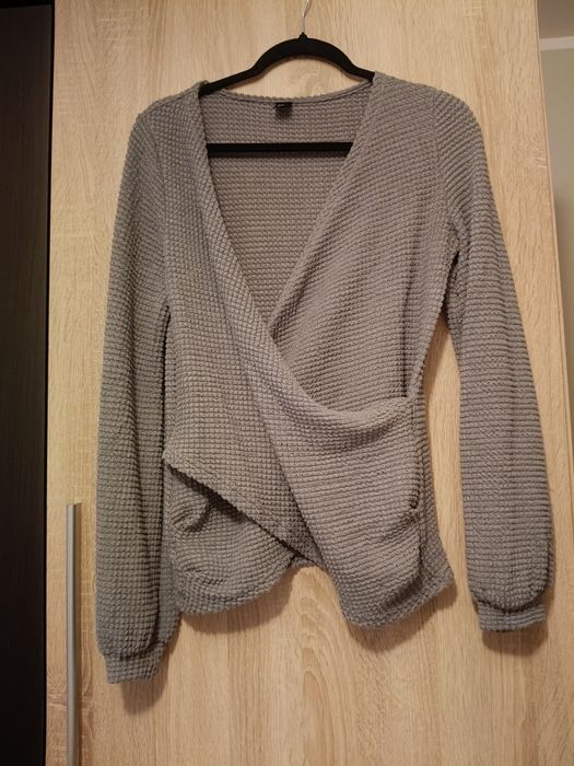 Bluzka kopertowa szara 38