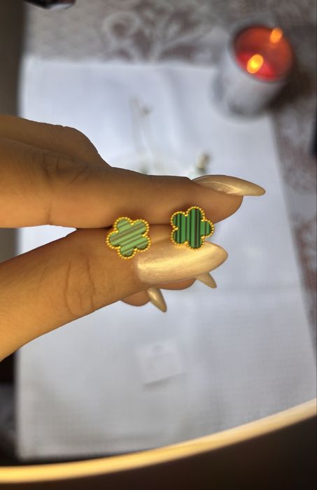 Conjunto verde colar e brincos