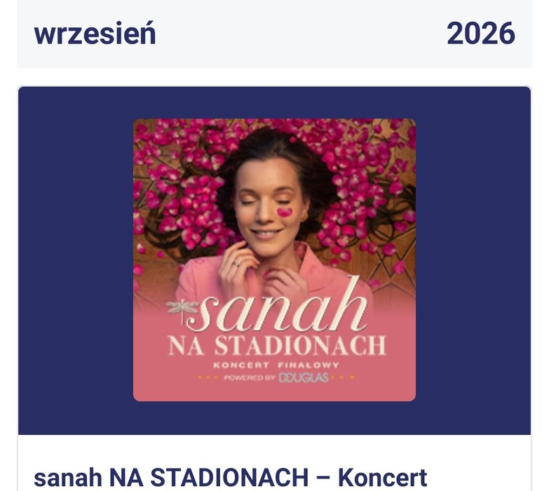 Bilety standard koncert sanah NA STADIONACH Warszawa 04.09