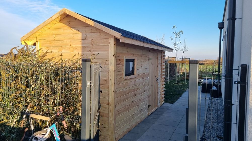 Drewniany Domek Narzędziowy z Drewutnią 2x4 Farmer Classic