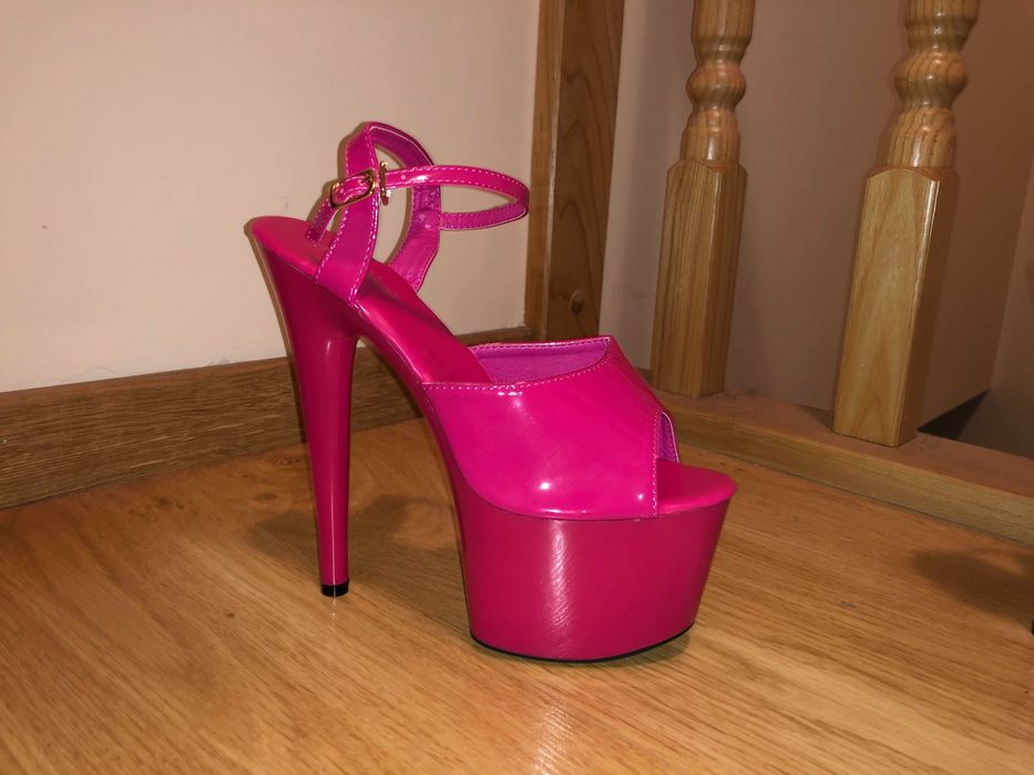 26/ Szklanki gogo szpilki 18 cm  sandały 37 różowe nowe pole dance