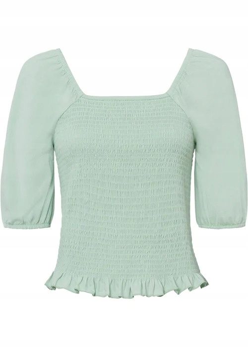 B.P.C t-shirt miętowy marszczony ^36/38