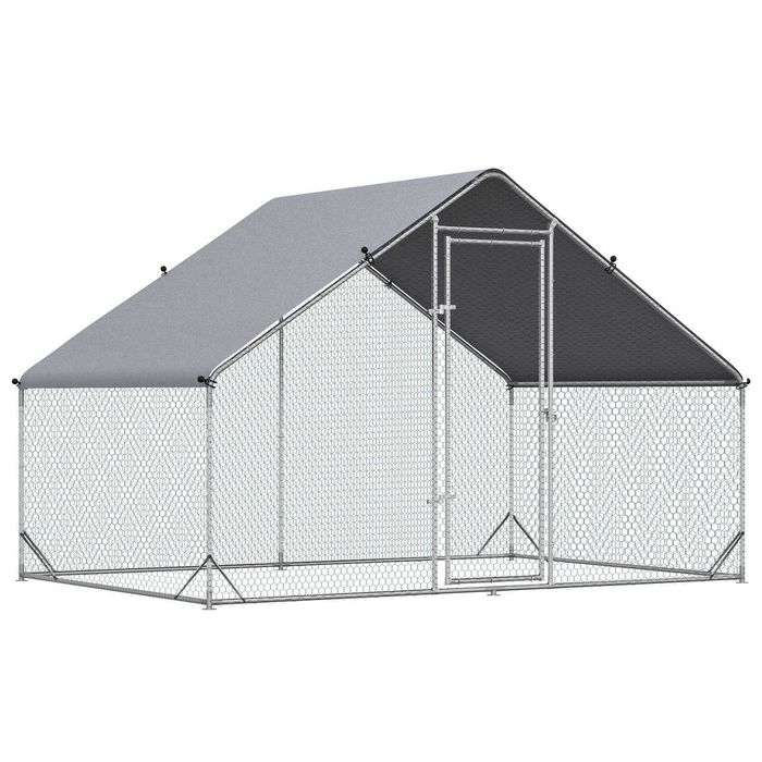 Galinheiro 3x2x2 m em aço galvanizado e cobertura Oxford