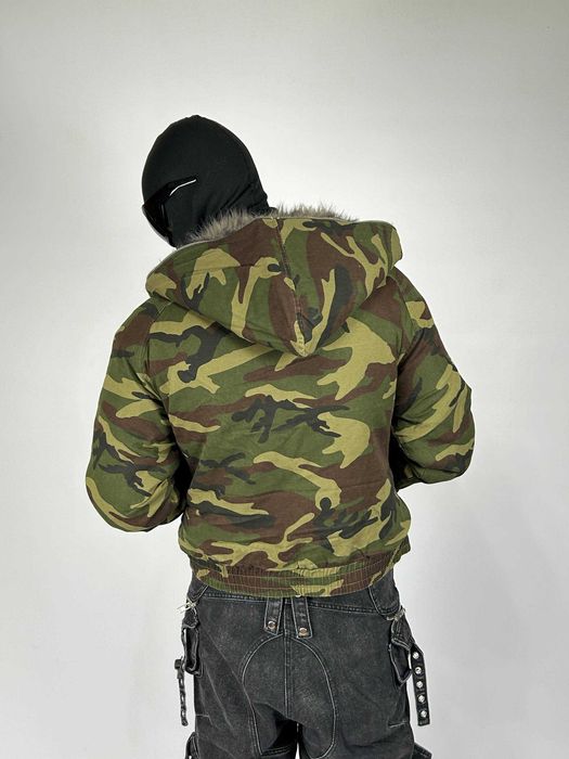 Бомбер дутий камо с мехом куртка курточка пуховик мех MA-1 аляска