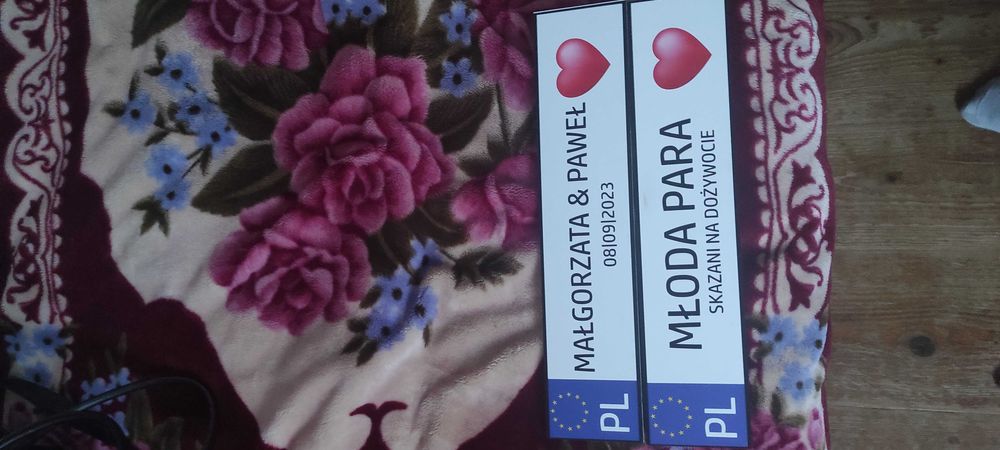 Tablice na samochód do ślubu