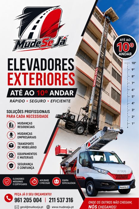 Elevador Exterior  / Plataforma Elevatória / Grua