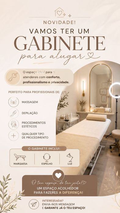 Aluga-se gabinete de estética