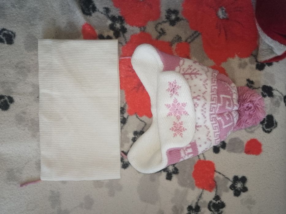 Тепла шапка снуд шарф шапка манишка шарфік хомут шапка комплет 7-12р