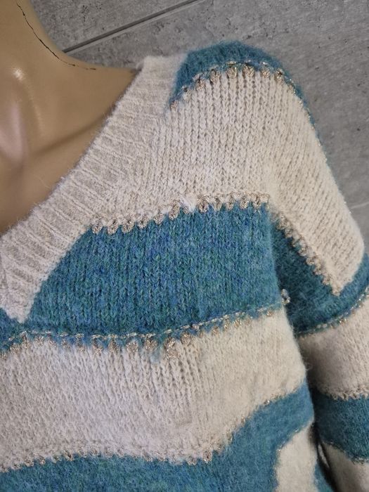 Damski ciepły sweter w pasy Azaka Paris rozmiar uniwersalny