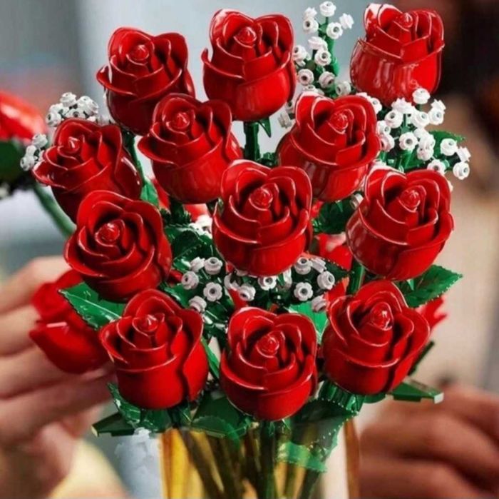 Klocki Kwiaty Bukiet róż Prezent Klocki dla dziewczynki