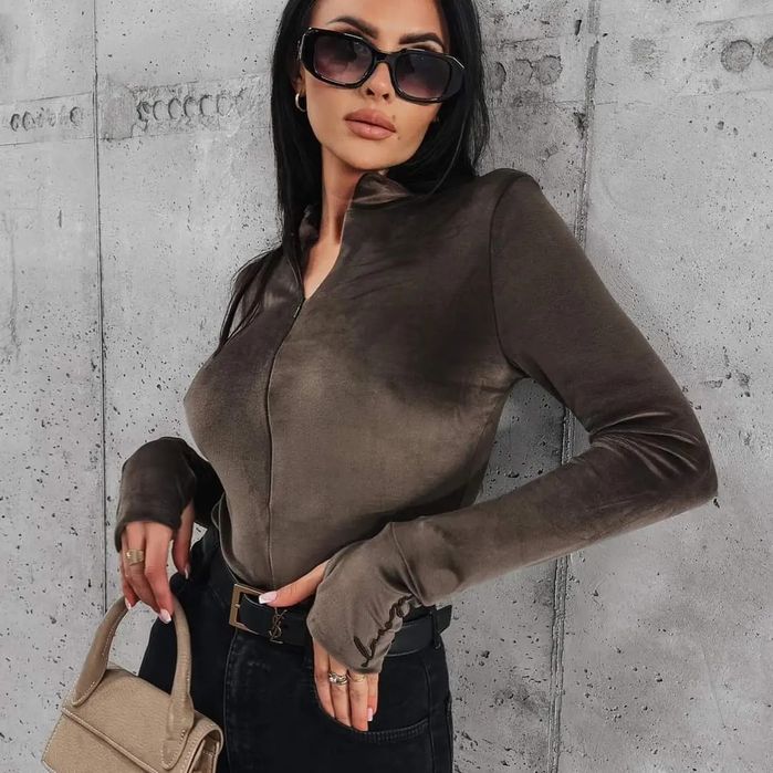 Body olavoga Spain S M czarne ciemny beż coffe