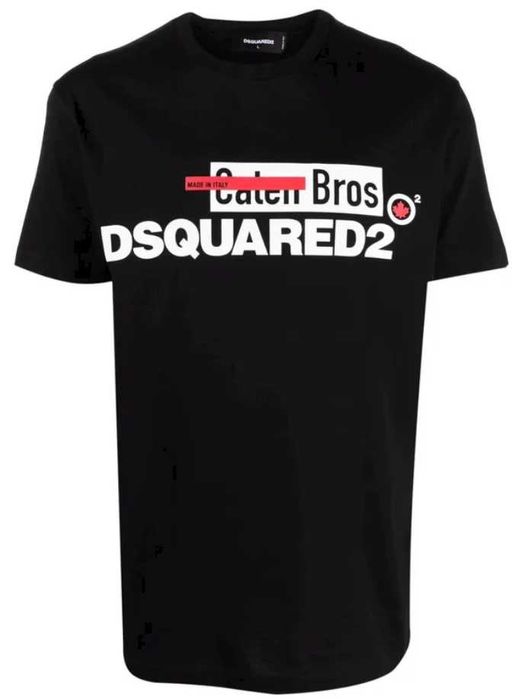 Dsquared2 czarny t-shirt print Caten Bros roz. XL oryginal