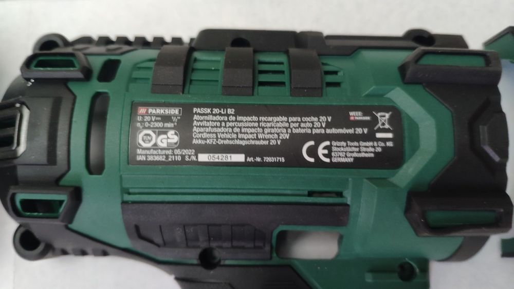 Parkside PEÇAS pistola chave de impacto PASSK 20-LI B2 PEÇAS