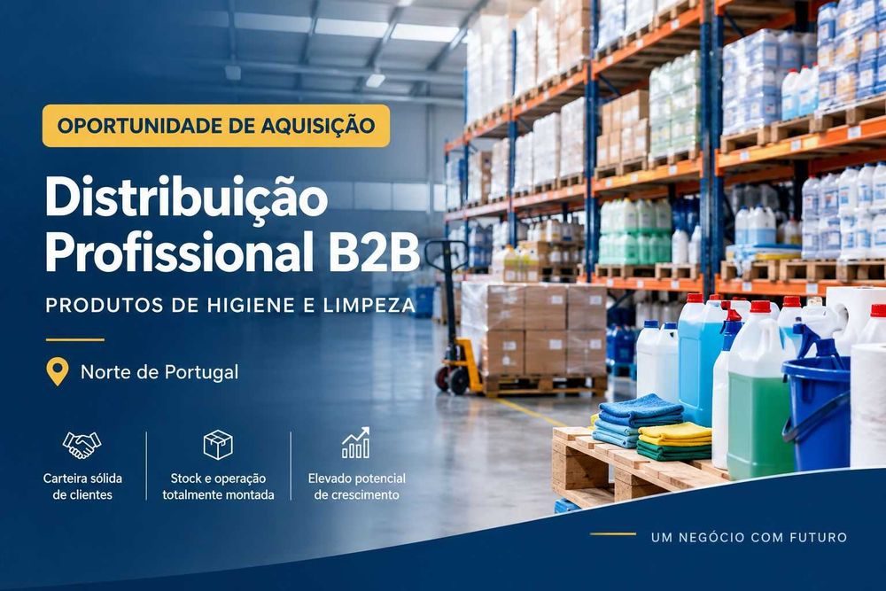 Trespasse de negócio de distribuição de higiene e limpeza B2B