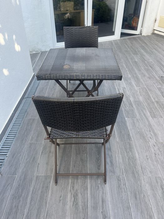 Mesa exterior rafia castanha