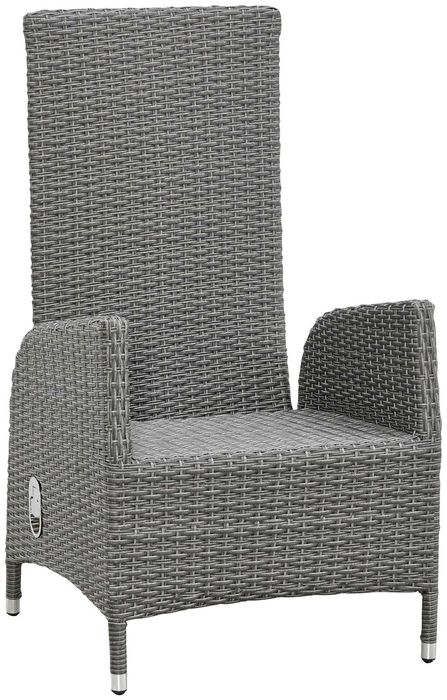 Fotel ogrodowyKonifera Brisbane technorattan szary, regulowane oparcie