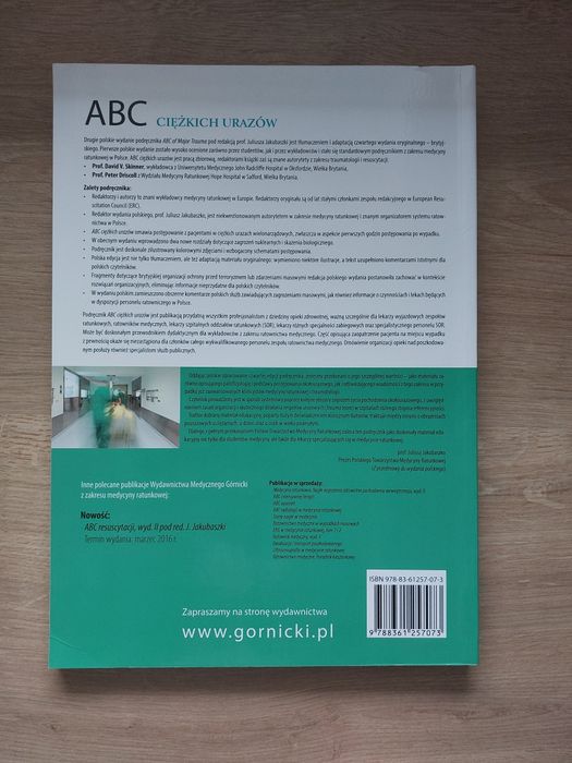 ABC ciężkich urazów.. Skinner, Driscoll, red. Jakubaszko