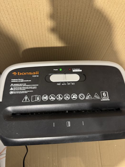 Niszczarka do papieru Bonsaii 6-Sheet Particle cut