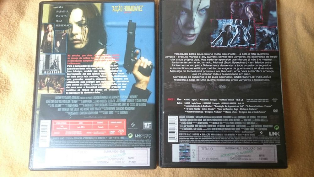 DVD filmes Underworld Submundo e Underworld Evolucao