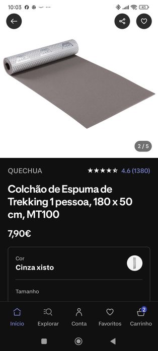 Colchão espuma campismo