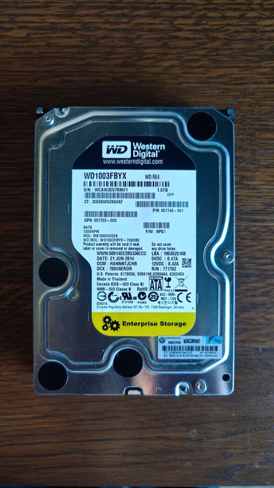2 sztuki HDD WD Re Enterprise SATA 64MB Cache - 1TB WD1003FBYX 100% OK