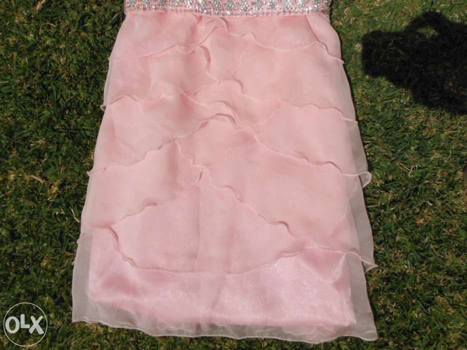 Vestido para festas / casamentos batizado valusha rosa pérola 36