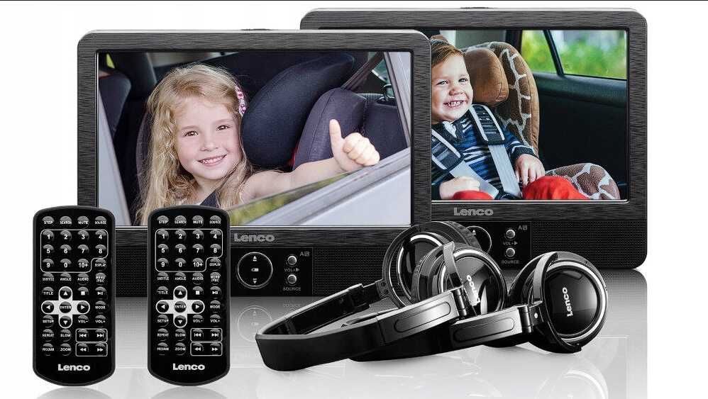 Przenośny odtwarzacz DVD LENCO DVP-939 (dwa ekrany) Czarny