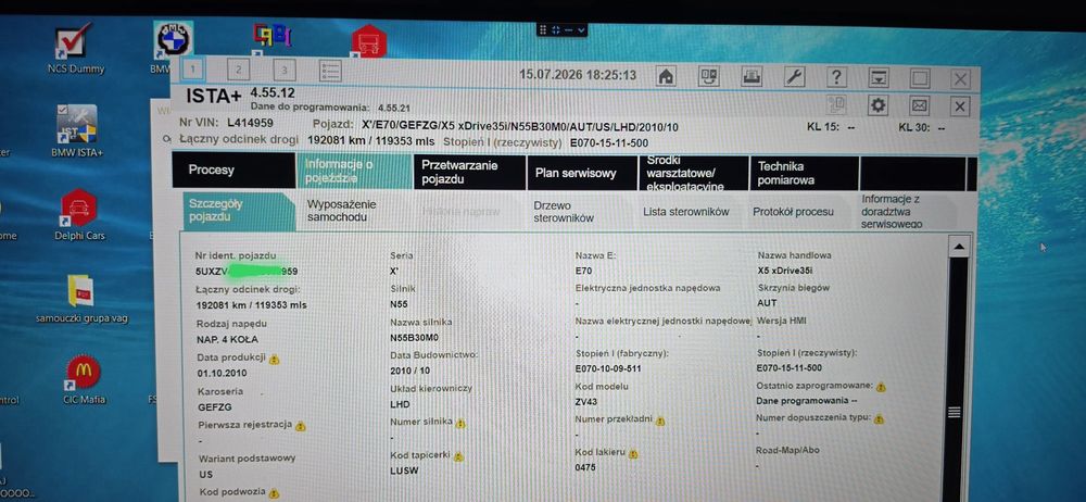 Laptop serwisowy diagnostyczny BMW ista+
