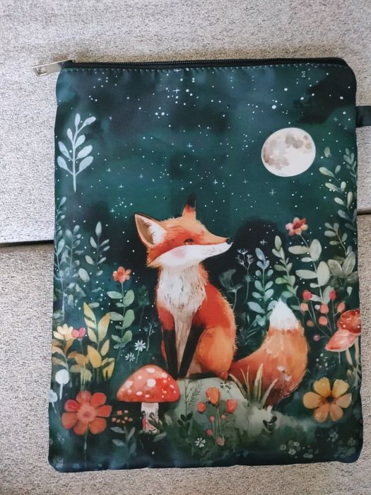 Kosmetyczka, pokrowiec na tablet, saszetka z lisem, jesienny wzór