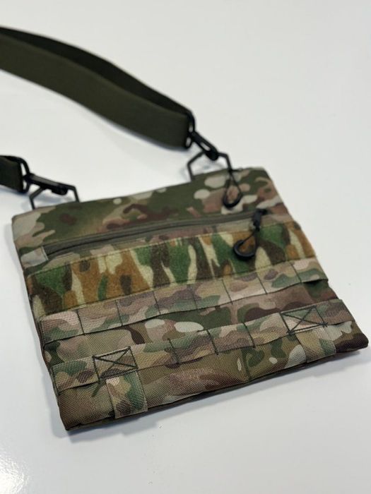 Чоловіча тактична сумка месенджер через плече тактическая плечо чорна