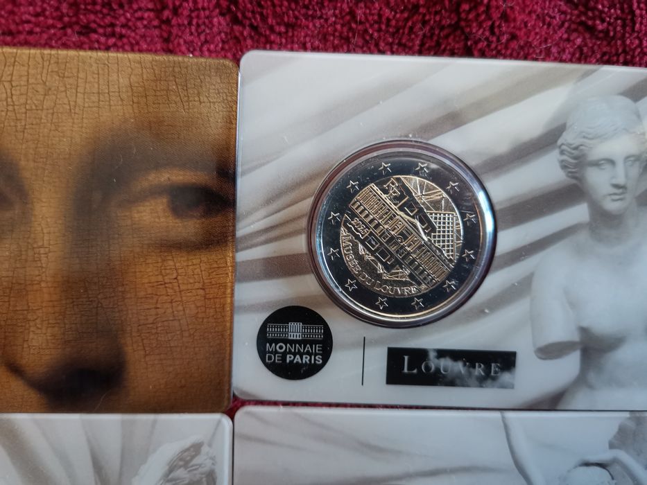 Conjunto de 4 moedas 2€ coincard Musée du Louvre