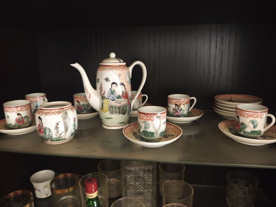 Conjunto de chá de porcelana chinesa início do século XX