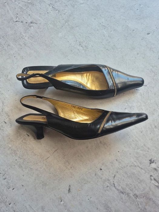Lerre czółenka avant garde szpic leather skóra archive 00s handmade