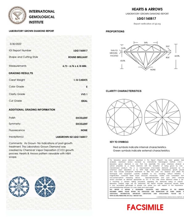 1.16 ct E / VVS1 бриллиант , сертификат. Золотое кольцо.